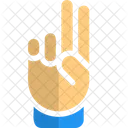 Zwei Finger Sieg Handzeichen Symbol