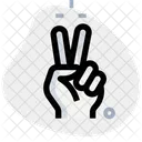 Zwei Finger Sieg Handzeichen Symbol