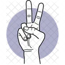 Zwei Finger Sieg Abstimmung Symbol