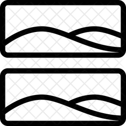 Zwei horizontale Bildraster  Symbol