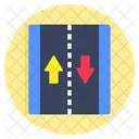 Zweibahnige Strasse Zweibahnige Fahrbahn Zweibahnige Autobahn Symbol