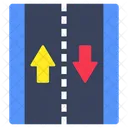 Zweibahnige Strasse Zweibahnige Fahrbahn Zweibahnige Autobahn Symbol