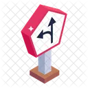 Schild Roadbord Zwei Wege Richtung Symbol