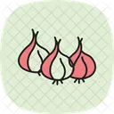 Zwiebel Oder Knoblauchreihen Zwiebel Knoblauch Symbol