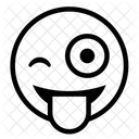 Zunge Umriss Zwinkern Symbol