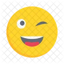 Emoticon Zwinkern Auge Symbol