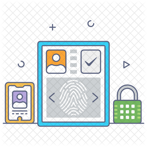 Access Control System Icon - Download in Colored Outline Style