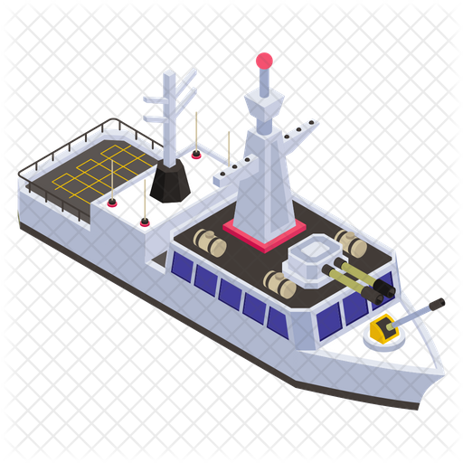 Aircraft Carrier Icon - Download in Isometric Style