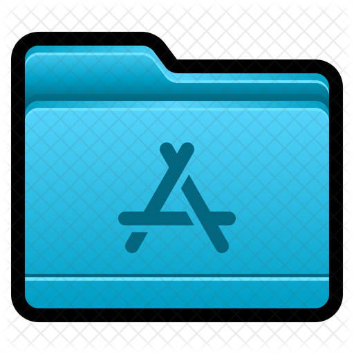 App Store Folder Icon Download in Colored Outline Style