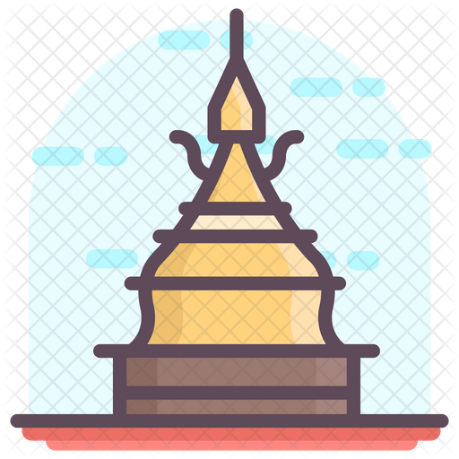 bagan myanmar pagoda icon of colored outline style available in svg png eps ai icon fonts bagan myanmar pagoda icon