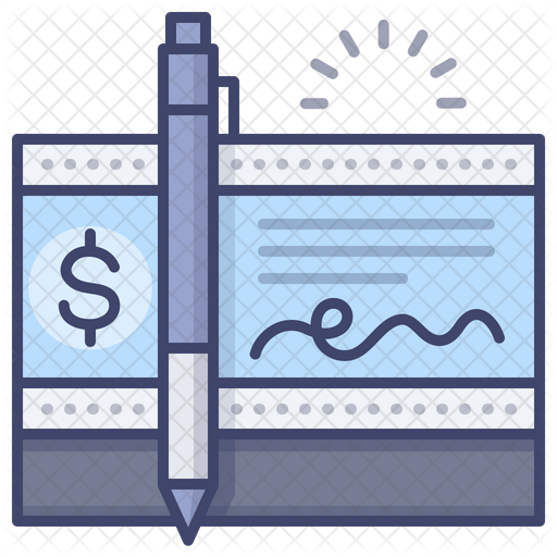Bank Cheque Icon Of Colored Outline Style Available In Svg Png