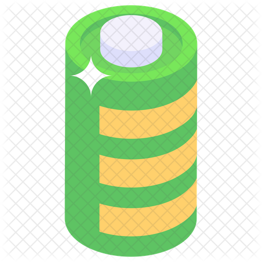 Battery Cell Icon - Download in Isometric Style