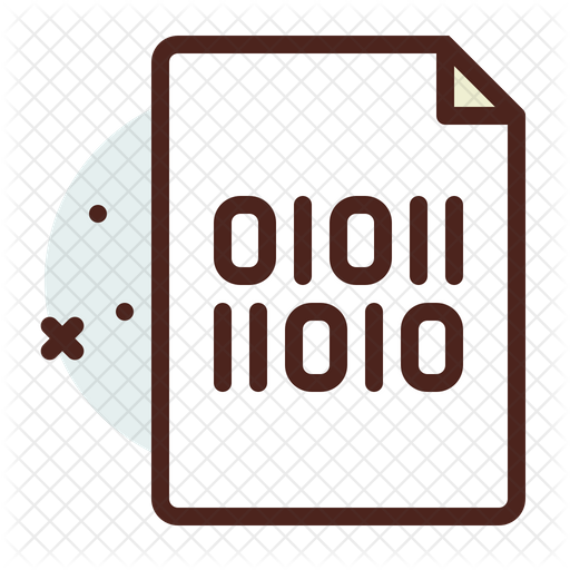 Binary File Icon - Download in Colored Outline Style