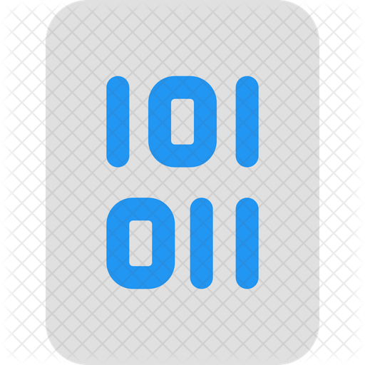 Binary File Icon - Download in Flat Style