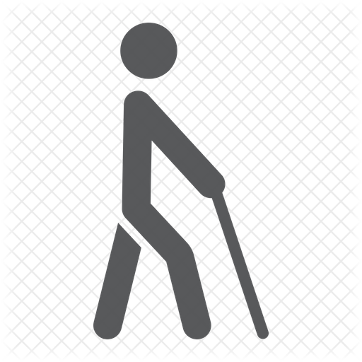 Blind Man Icon - Download In Glyph Style