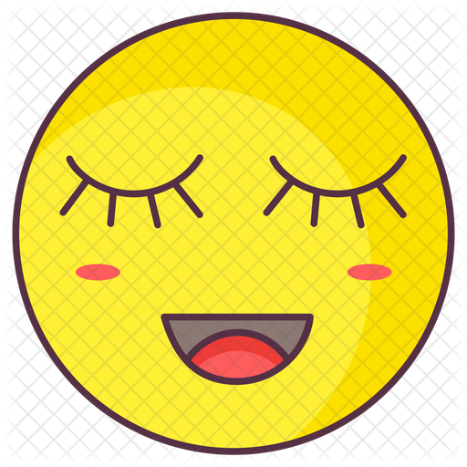 Blush Emoji Emoji Icon Download in Colored Outline Style