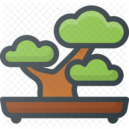 Bonsai tree Icon of Colored Outline style - Available in SVG, PNG, EPS