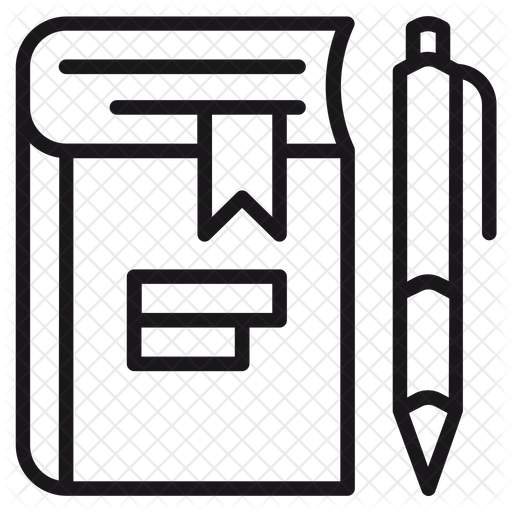 Book Writing Icon - Download in Line Style