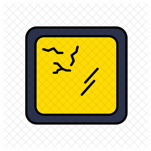 Broken Mirror Icon Download in Colored Outline Style