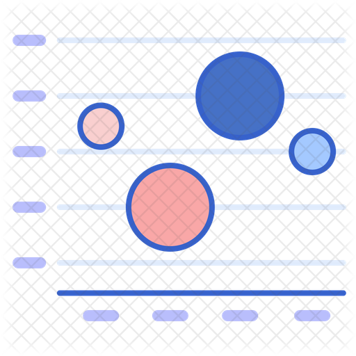 Bubble Chart Icon - Download in Colored Outline Style