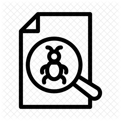 Bug File Icon - Download in Line Style