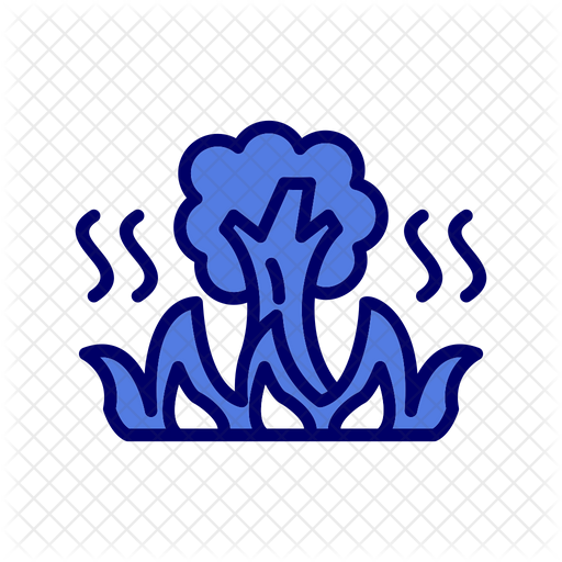 Burning Tree Icon Download in Colored Outline Style