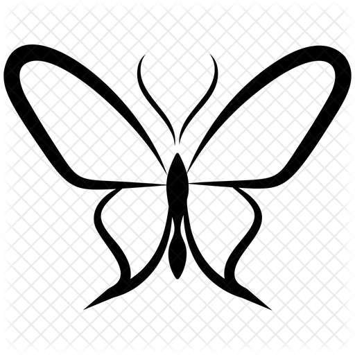 Butterfly Drawing Icon - Download in Glyph Style