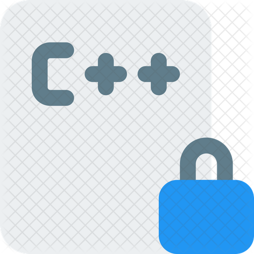 C Plus Plus File Lock Icon Download in Flat Style