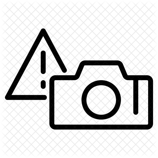 Camera Error Icon Download in Line Style