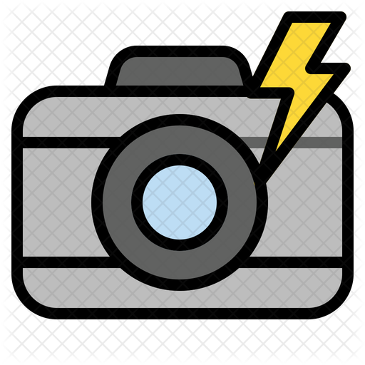 Camera Flash Icon - Download in Colored Outline Style