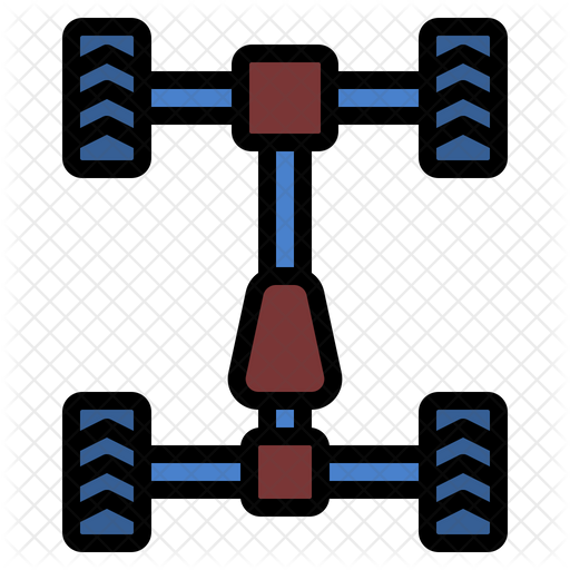 Car Chassis Icon Download in Colored Outline Style