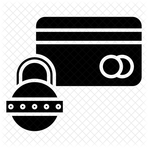 Lock Credit Card Icon Download in Glyph Style