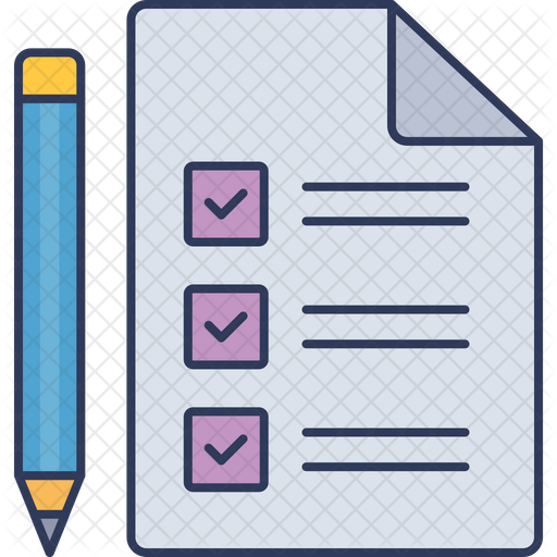 Checklist Icon - Download in Colored Outline Style