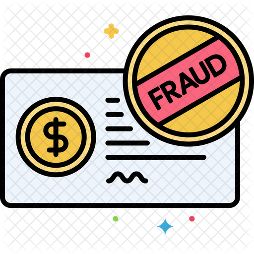 Cheque Fraud Icon - Download in Colored Outline Style