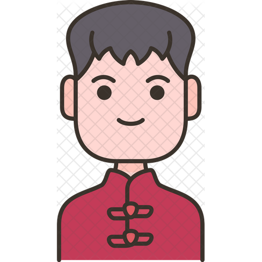 Chinese Man Icon Download In Colored Outline Style Chinese Man Icon Download In Colored Outline Style