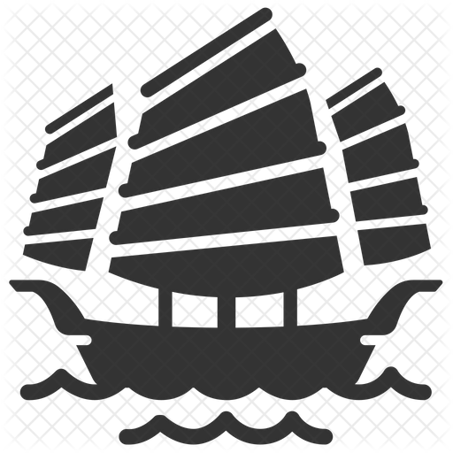 Chinese ship icon download in glyph style