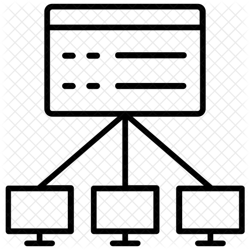 Client Server Icon - Download in Line Style