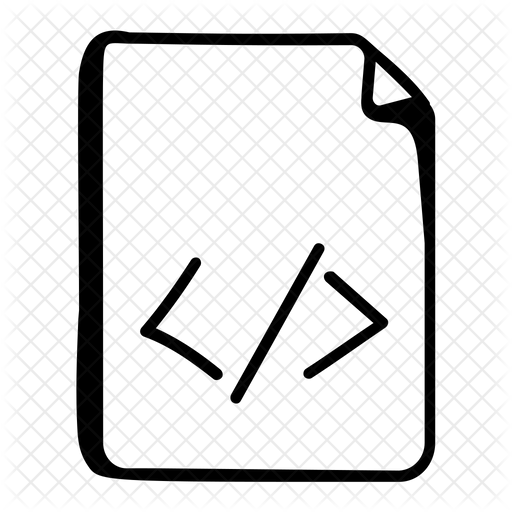 Coding File Icon - Download in Doodle Style