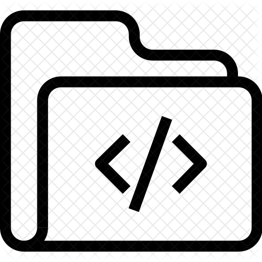 Coding Folder Icon - Download in Line Style