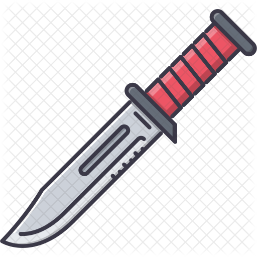 Free Combat knife Icon of Colored Outline style - Available in SVG, PNG