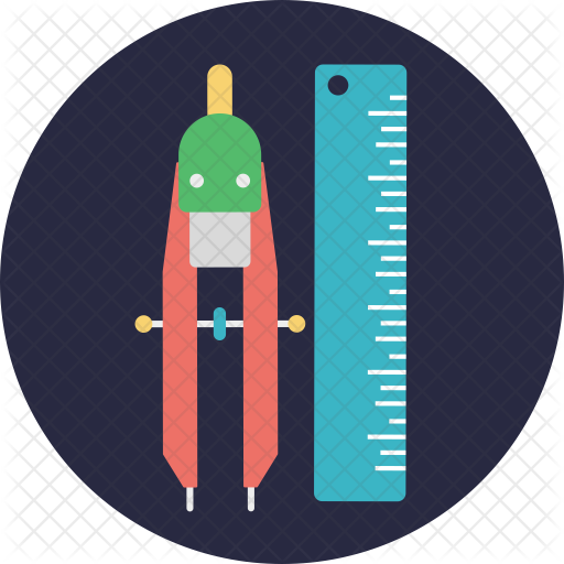 Compass and Ruler Icon Download in Flat Style