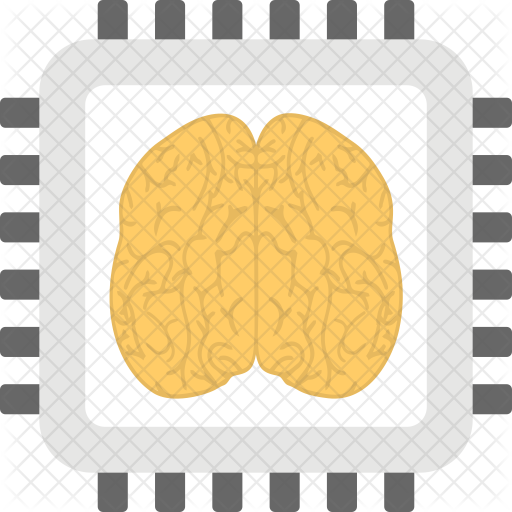 Computer Brain Icon - Download in Flat Style