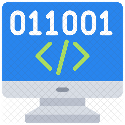 Computer Coding Icon - Download in Flat Style