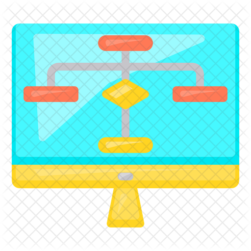 Computer Flow Chart Icon - Download in Flat Style