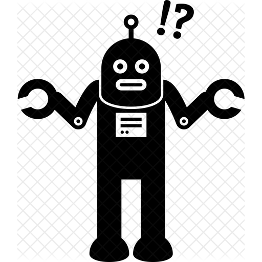 Confused robot Icon - Download in Glyph Style