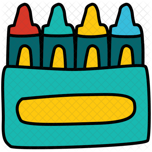 Crayon Icon Download in Colored Outline Style