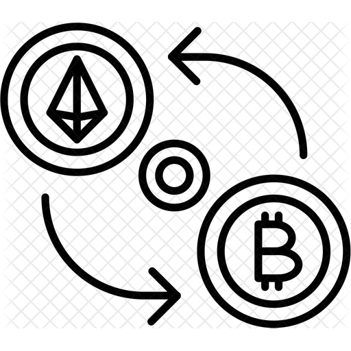 Cryptocurrency exchange Icon - Download in Line Style
