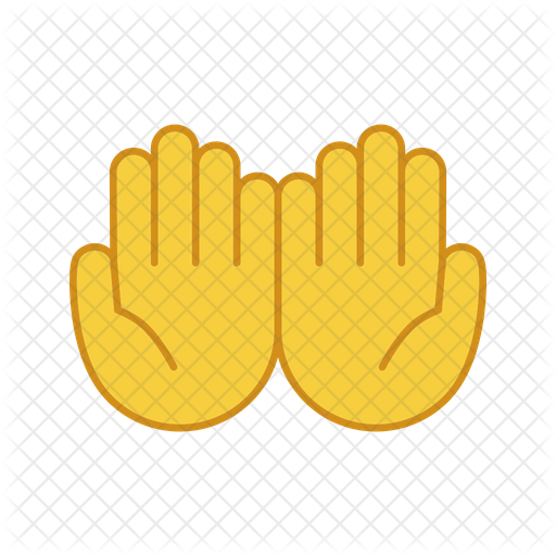 Cupped hands Icon - Download in Colored Outline Style