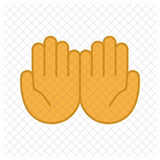 Cupped hands Icon - Download in Colored Outline Style