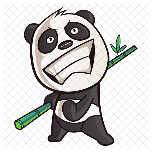 Cute Panda Feeling Excited Icon Of Sticker Style Available In Svg Png Eps Ai Icon Fonts